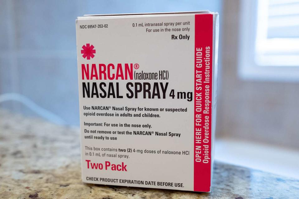 <p>Smith Collection/Gado/Getty Images</p> A stock photo of a box of Narcan