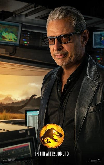 Imagen promocional de Jeff Goldblum como Ian Malcolm en <em>Jurassic World: Dominion</em>. <a href="https://www.filmaffinity.com/es/filmimages.php?movie_id=374795" rel="nofollow noopener" target="_blank" data-ylk="slk:FilmAffinity;elm:context_link;itc:0;sec:content-canvas" class="link ">FilmAffinity</a>