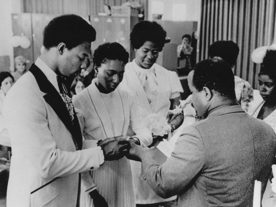 A wedding in an Atlantic County Vocational School classroom in 1975.