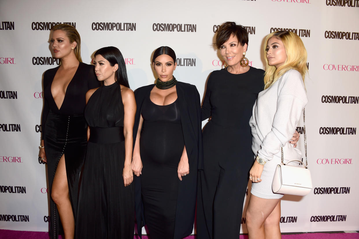 From left, Khloé Kardashian, Kourtney Kardashian, Kim Kardashian, Kris Jenner and Kylie Jenner