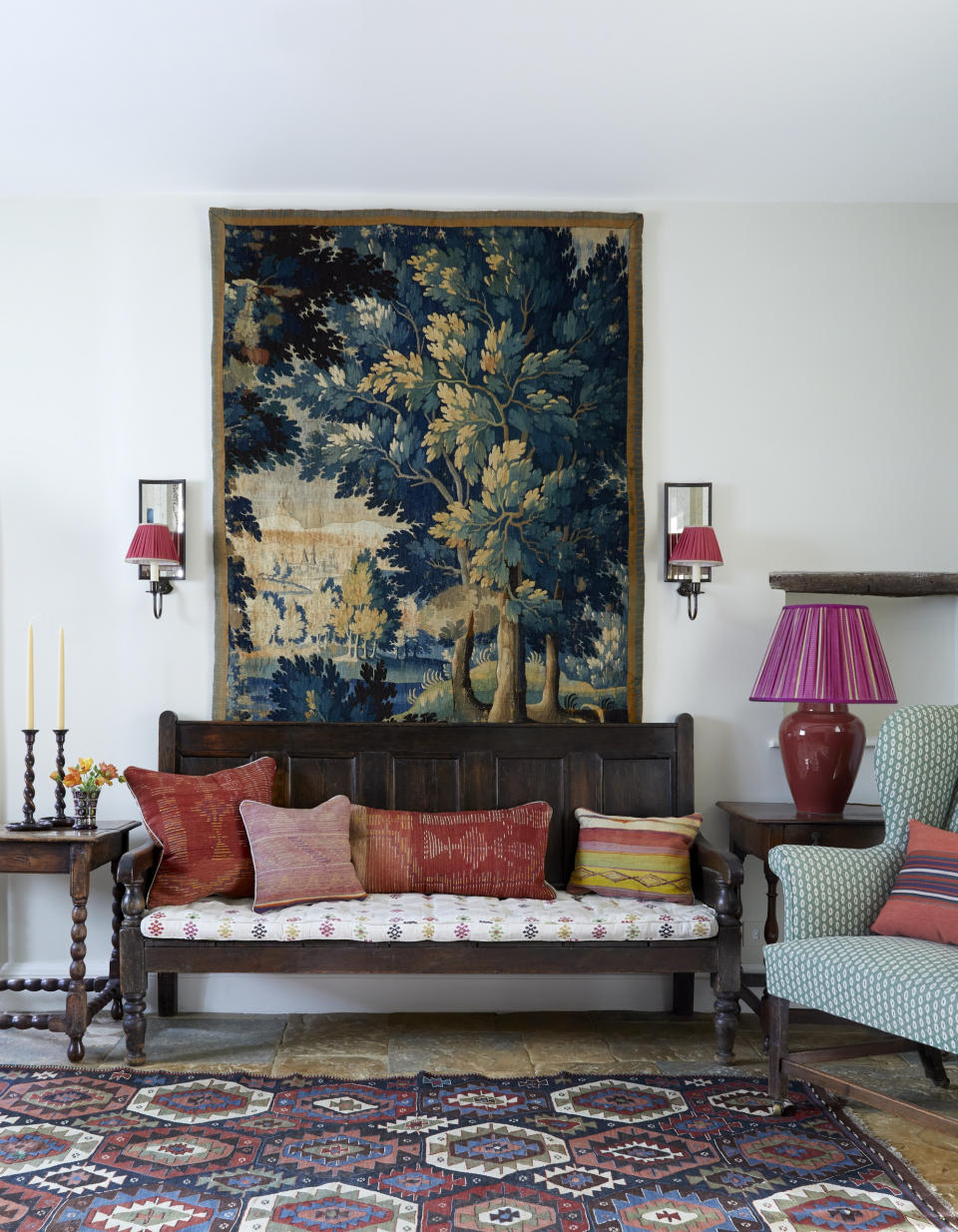 16. Consider hanging an antique tapestry