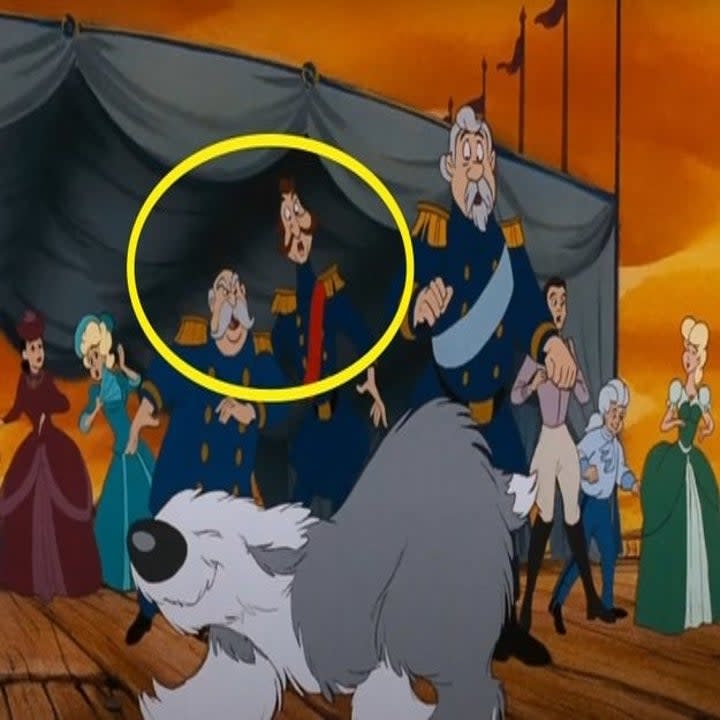 The King and Grand Duke from Cinderella aboard a ship in The Little Mermaid