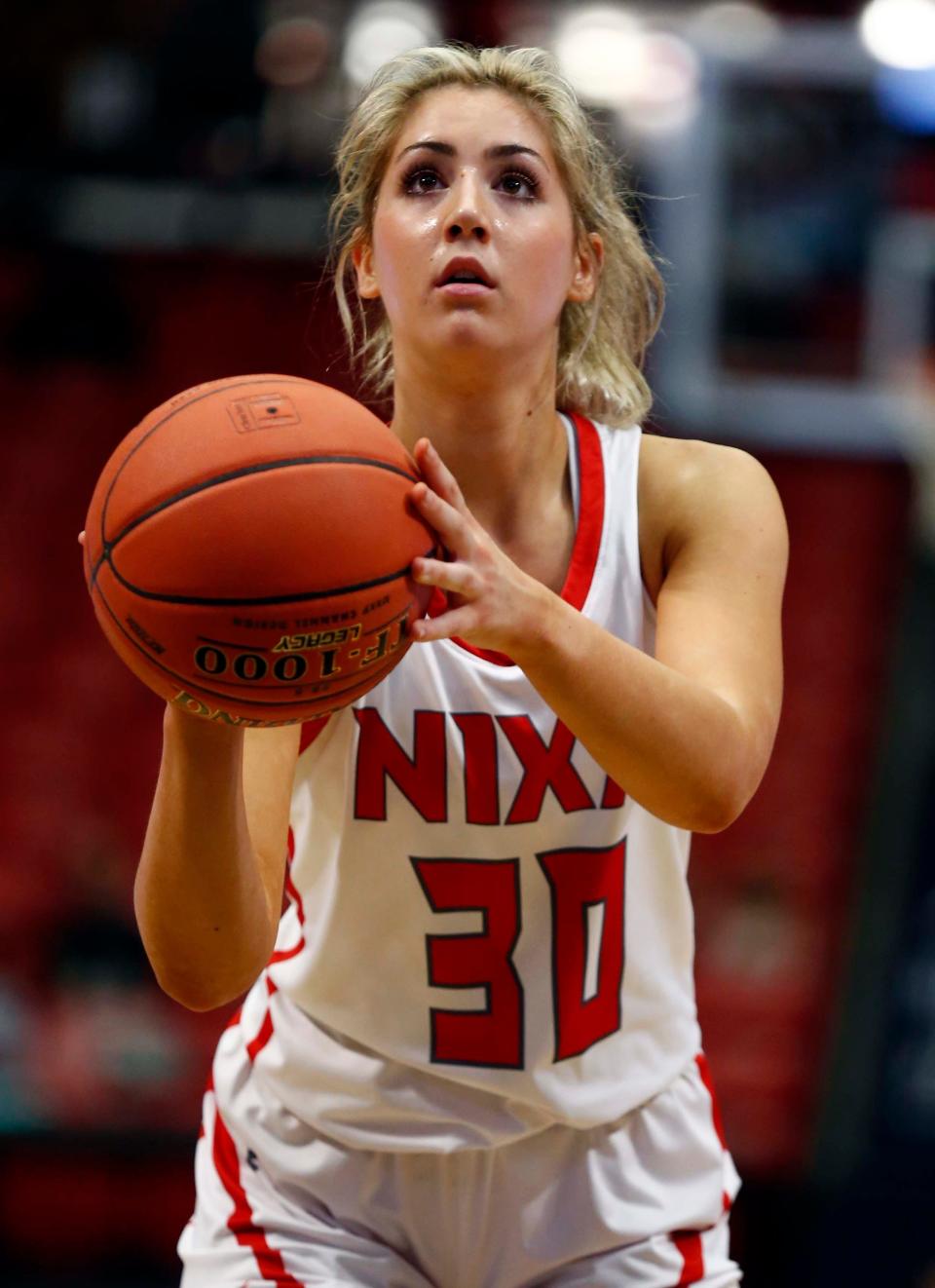 Nixa's Macie Conway against Strafford during Pink and White Tournament action at Drury University on December 29, 2021.