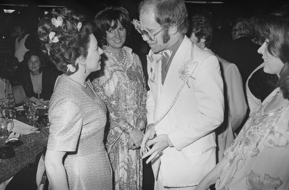 Princess Margaret meeting Sir Elton John (Getty Images)