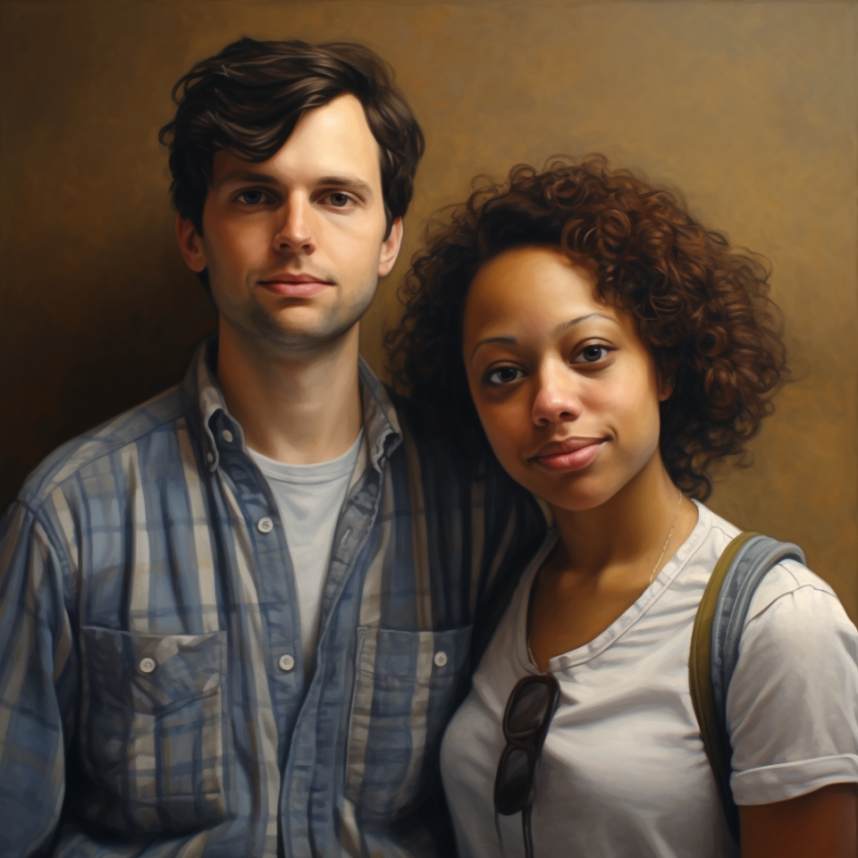 Closeup of a man and woman