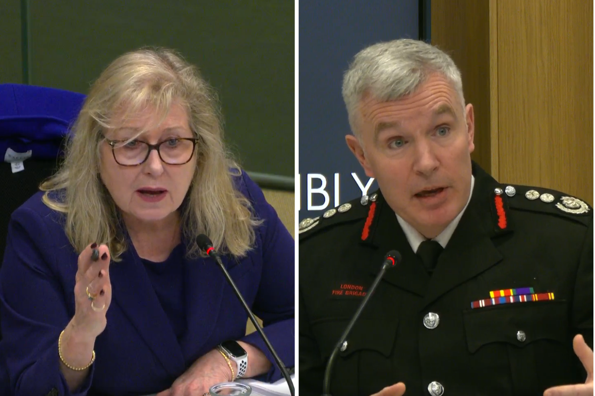 Tory mayoral candidate Susan Hall challenged fire commissioner Andy Roe at a London Assembly meeting (London Assembly webcasts)