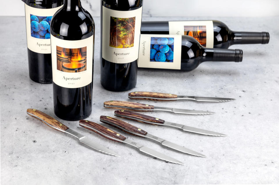 Wine Barrel Steak Knives, a collaboration between New West KnifeWorks & Aperture Cellars.<p>Courtesy of New West KnifeWorks</p>