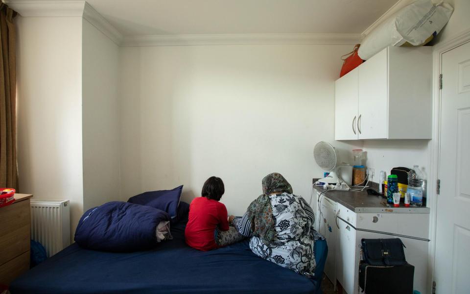 Sanober and her son during lockdown  - LAURA DODSWORTH