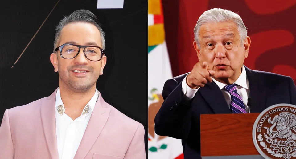 El comediante Chumel Torres y el presidente de M&#xe9;xico, Andr&#xe9;s Manuel L&#xf3;pez Obrador (AMLO) | Fotos: Getty Images