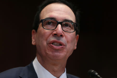 U.S. Treasury Secretary Steven Mnuchin testifies before a Senate Appropriations subcommittee on Capitol Hill in Washington, U.S. May 15, 2019. REUTERS/Jonathan Ernst