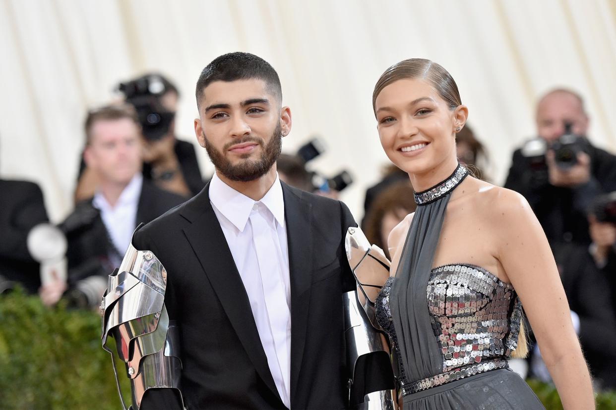 Zayn Malik and Gigi Hadid attend the "Manus x Machina: Fashion in an Age of Technology" Costume Institute Gala at the Metropolitan Museum of Art on May 2, 2016. (Photo: Mike Coppola via Getty Images)