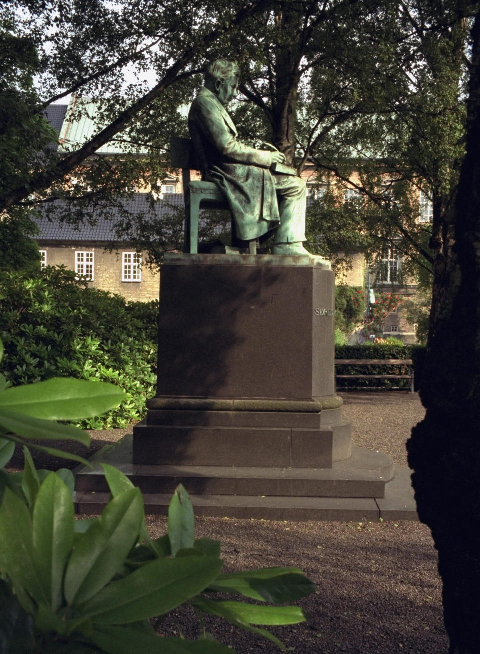 This photo taken June 28, 1999 shows the statue of Danish philosopher Soeren Kierkegaard in the garden of The Royal Library in Copenhagen. Denmark celebrates the Danish philosopher Soeren Kierkegaard's 200th birthday Sunday May 5, 2013. (AP Photo/Polfoto, Lars Hansen) DENMARK OUT