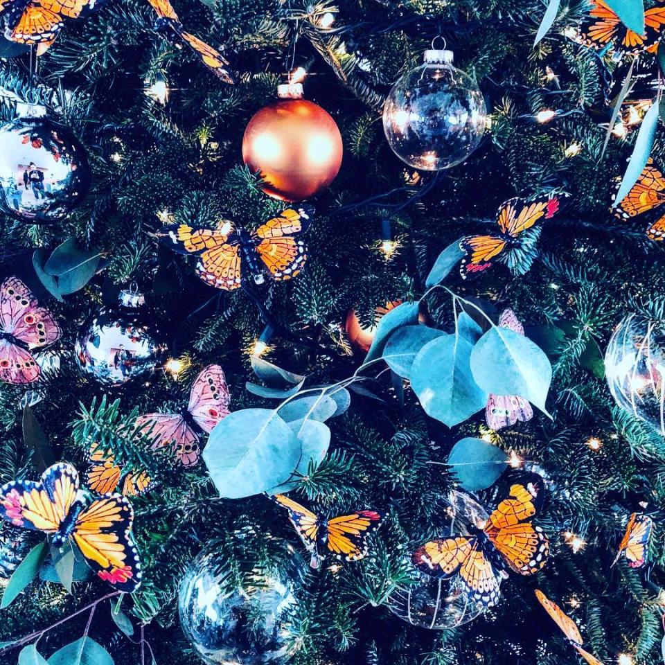 Butterfly Christmas tree close-up