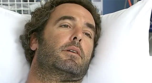 Alex Travaglini speaks from his hospital bed. Source: 7 News