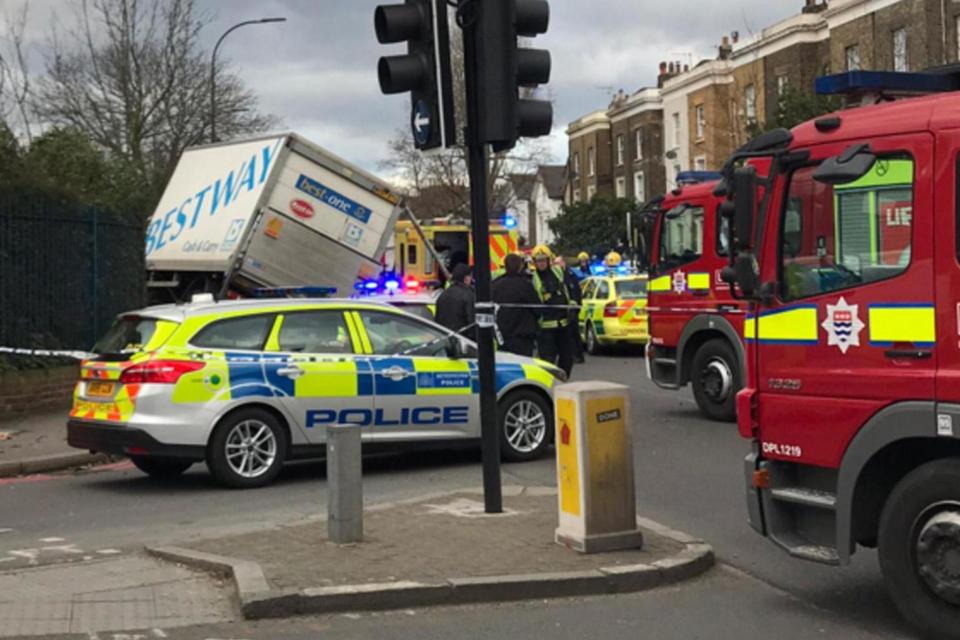 Emergency services at the scene on Lewisham Way (Joshua Spencer)