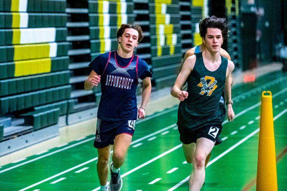 Dighton-Rehoboth's Jackson Pogany compete in the 600 at the SCC Championship at Greater New Bedford.