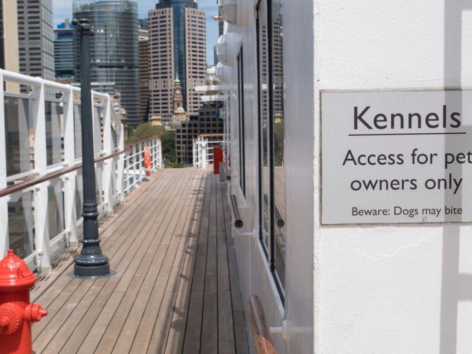 Cunard pet kennel onboard Queen Mary 2.