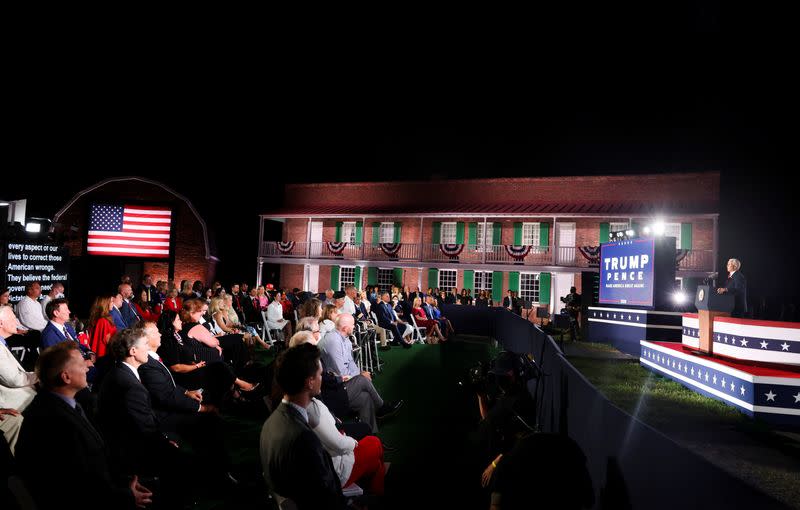 El vicepresidente de Estados Unidos, Mike Pence, durante la la jornada de la convención republicana celebrada en Baltimore