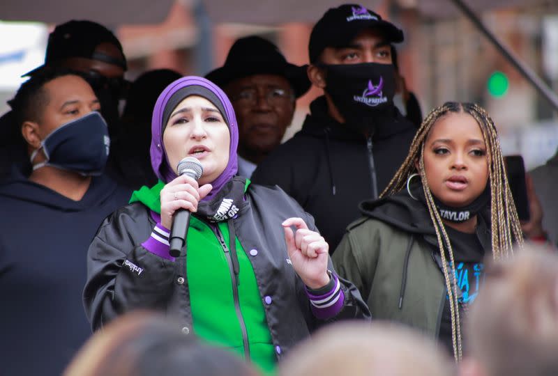 Rally to mark one year since Breonna Taylor was shot and killed by police, in Louisville