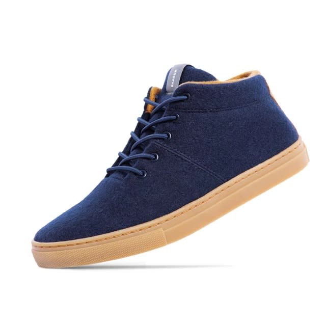 Woolee High-Top Wool Trainers with Lining Blue 