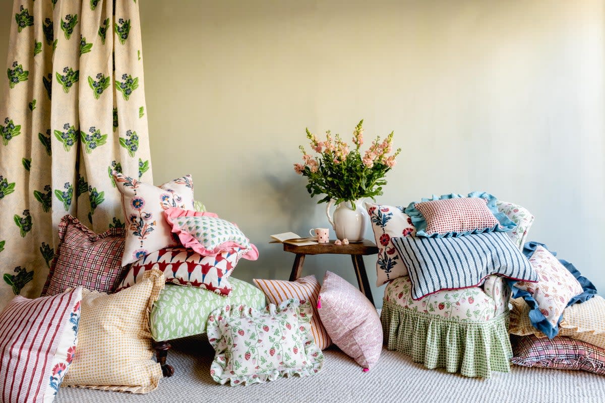 Molly Mahon’s cushions can liven up understated furniture (Supplied)