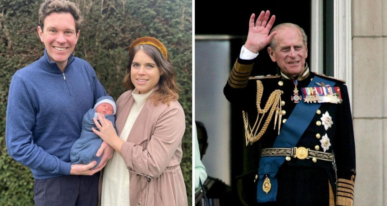 princess eugenie jack brooksbank baby name prince philip