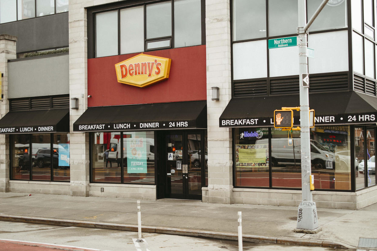Denny’s in the Jackson Heights neighborhood of Queens, in New York on March 7, 2024, which prepares food not only for diners at the restaurant, but also for delivery as Burger Den and The Meltdown. (Ahmed Gaber/The New York Times)