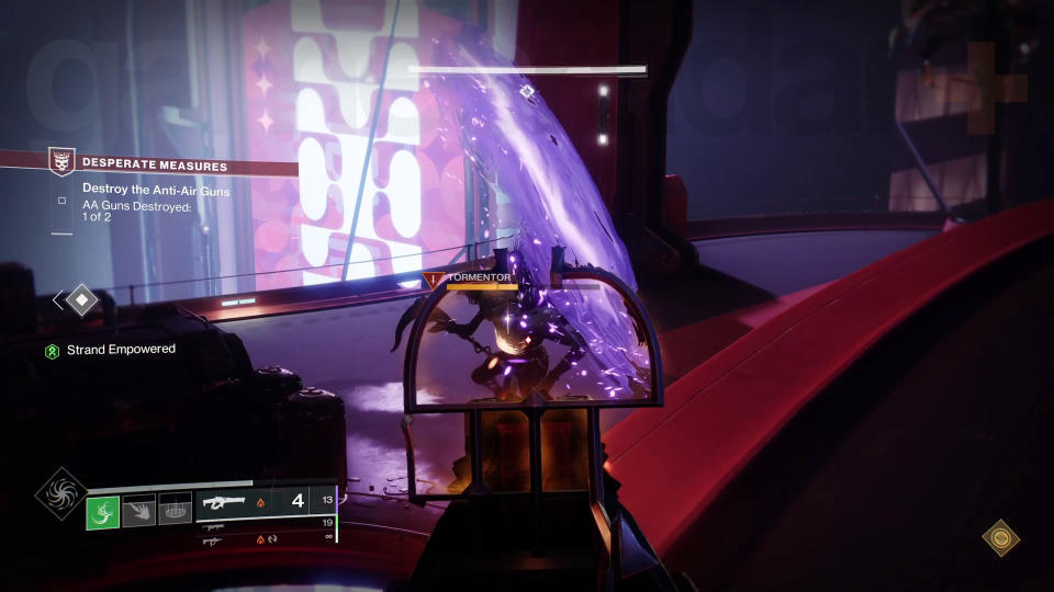 Destiny 2 Lightfall Desperate Measures mission tormentor protecting anti-air gun