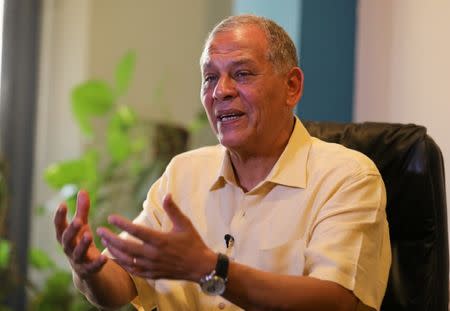 Mohamed Anwar al-Sadat, the nephew of late President Anwar al-Sadat, speaks during an interview with Reuters in Cairo, Egypt June 28, 2017. REUTERS/Mohamed Abd El Ghany