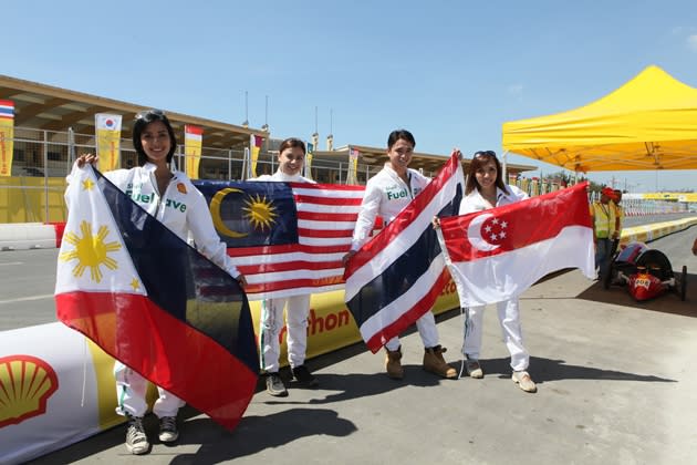 The Asian celebrities were chosen after winning a fuel efficiency challenge in each of their respective countries. (Credit: Shell)