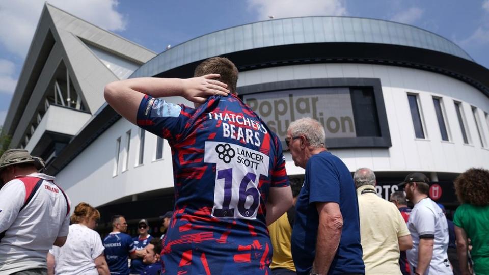 Bristol Bears fans outside Ashton gate for the match against Saracens