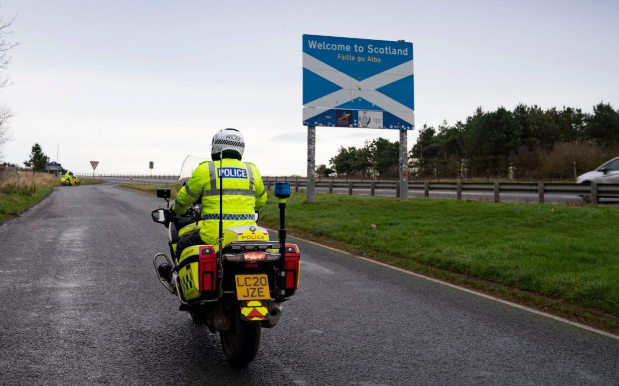 Border between Scotland and England on the A1 north of Berwick upon Tweed - Iain Masterton /Alamy Live News