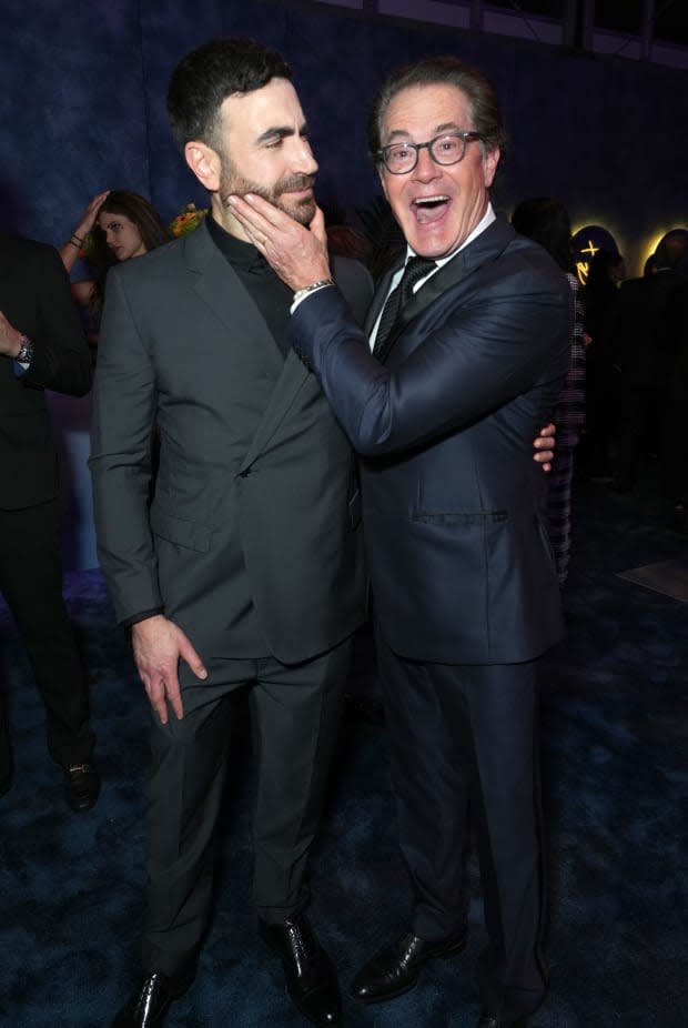 <p>Brett Goldstein and Kyle MacLachlan</p><p><a href="https://www.gettyimages.com/detail/1473121026" rel="nofollow noopener" target="_blank" data-ylk="slk:Kevin Mazur/VF23/Getty Images;elm:context_link;itc:0;sec:content-canvas" class="link ">Kevin Mazur/VF23/Getty Images</a></p>