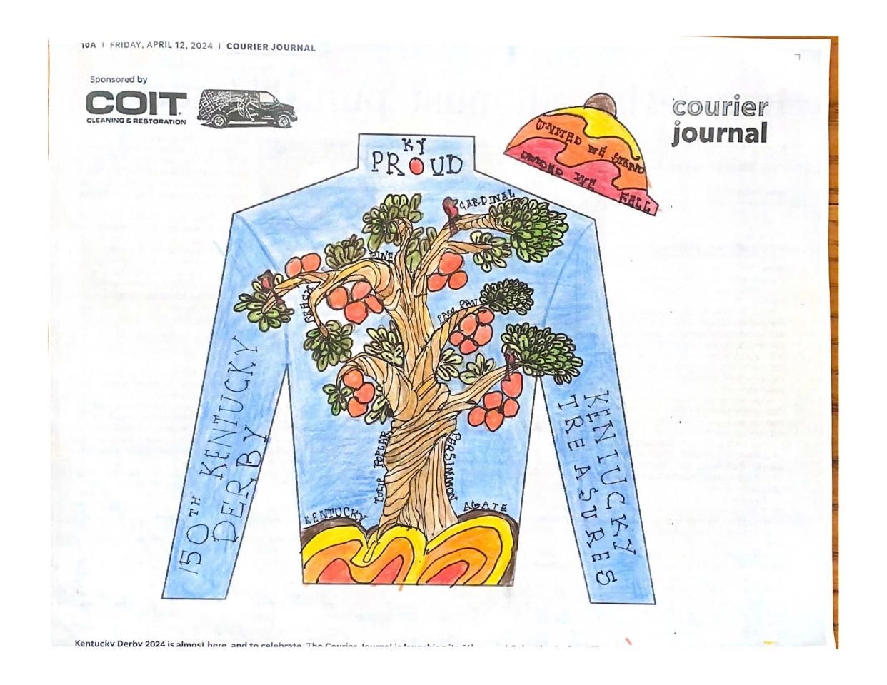 Brooks Heiniger, 9, entry in the 2024 Courier Journal Color the Jockey Silks Contest sponsored by COIT Cleaning and Restoration.