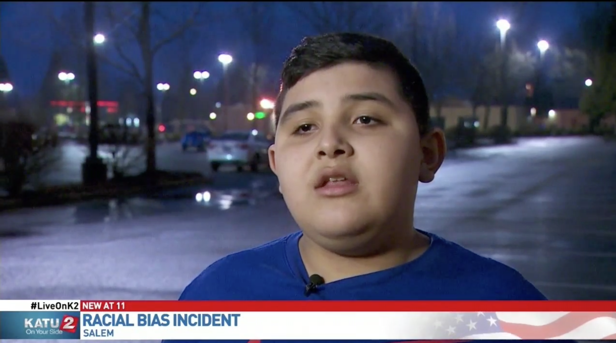 A fired substitute teacher at Swegle Elementary School in Salem, Oregon told 5th-grade student Steven Zendejas, “Go back to Mexico” when he didn’t recite the Pledge of Allegiance. (Screenshot: KATU)