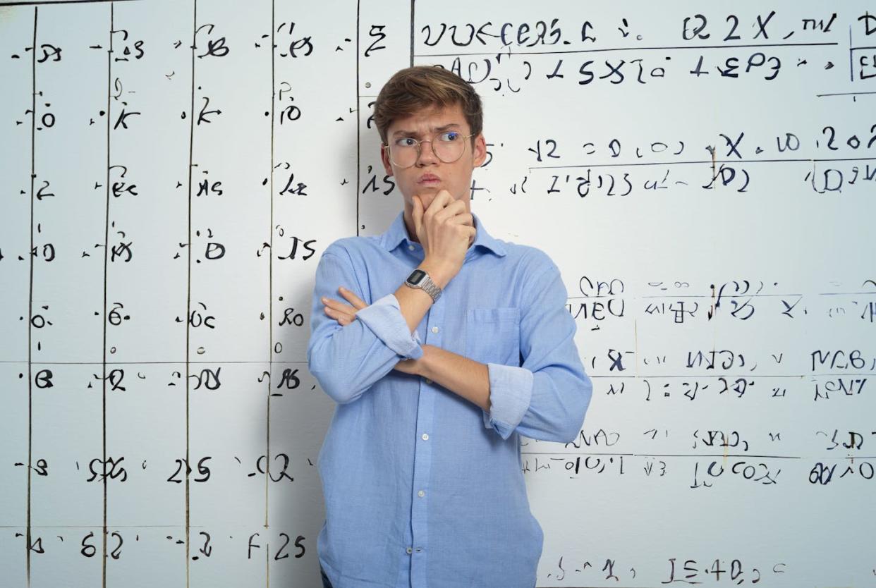 Thinking builds neural networks, which is why practice improves performance. <a href="https://www.gettyimages.com/detail/photo/frustrated-young-student-in-front-of-blackboard-royalty-free-image/1499696544?phrase=teenager+thinking+white+background&adppopup=true" rel="nofollow noopener" target="_blank" data-ylk="slk:Francesco Carta fotografo/Moment via Getty Images;elm:context_link;itc:0;sec:content-canvas" class="link ">Francesco Carta fotografo/Moment via Getty Images</a>