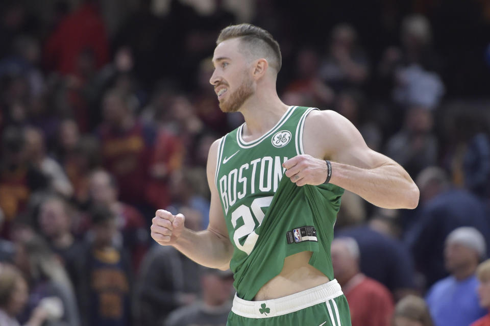 Celtics forward Gordon Hayward was playing at an All-Star level before breaking his hand. (Reuters)