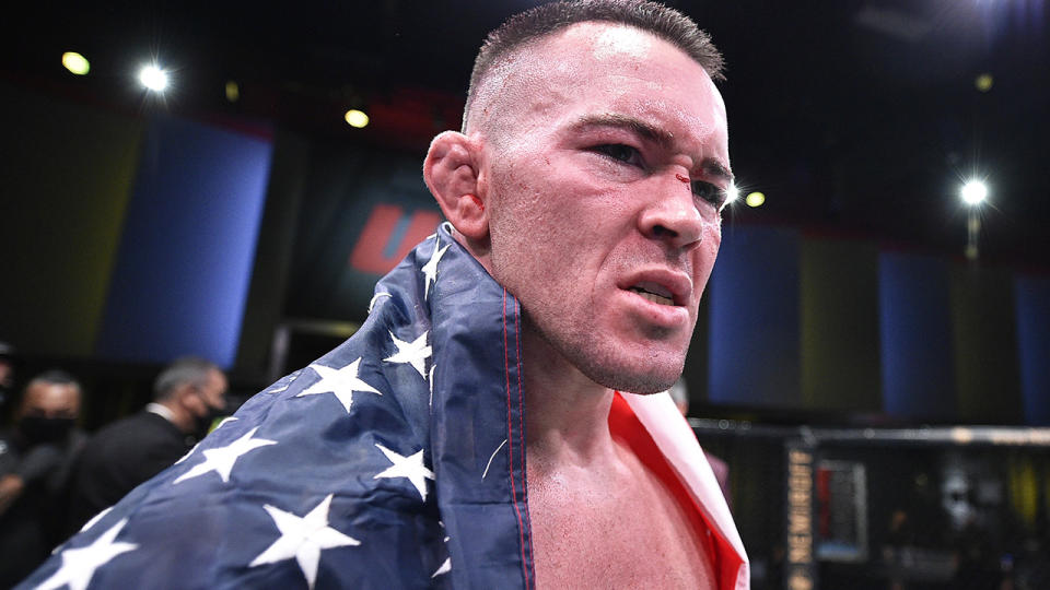 Colby Covington is pictured after defeating Tyrone Woodley at UFC Vegas 11.