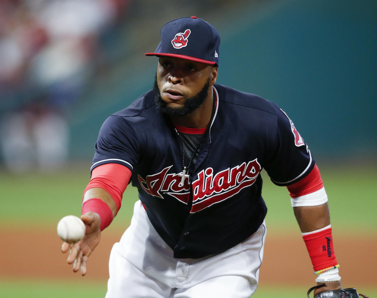 Cleveland Indians' Carlos Santana will start at first base for the