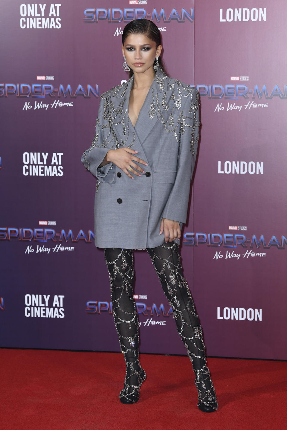 Zendaya at the “Spider-Man No Way Home” premiere in London. - Credit: Sipa USA via AP