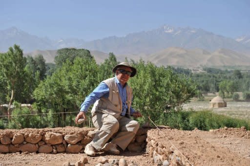 Afghan-born French archaeologist Zemaryalai Tarzi works at an archaeological site in Bamiyan. Hadda in the east was home to thousands of Greco-Buddhist sculptures dating from the 1st century BC to 1st century AD, but it was devastated in the 1990s civil war