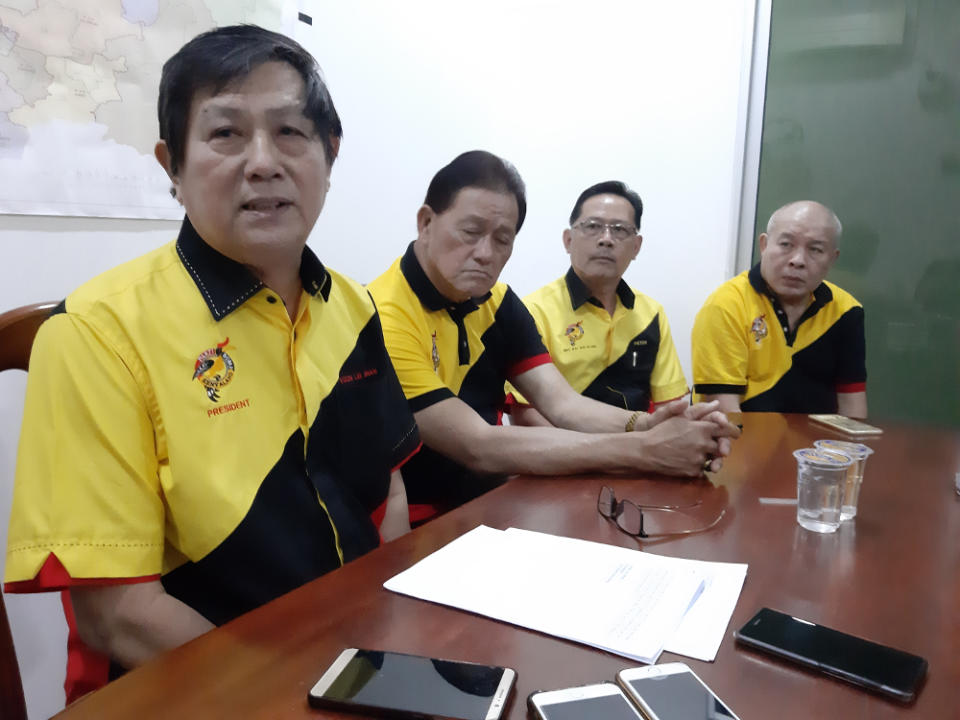 PBK president Voon Lee Shan (left) speaks to reporters during a press conference August 21, 2019. — Picture by Sulok Tawie