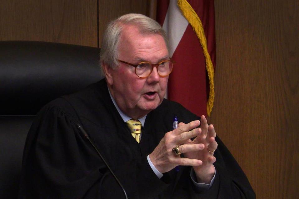 Superior Court Judge Arthur Smith III presides over a plea hearing for Hagan Everett Fredette in Columbus, Georgia.