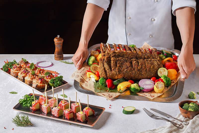 台南遠東香格里拉祭出西班牙國寶伊比利豬肉食饗宴。（台南遠東香格里拉提供）