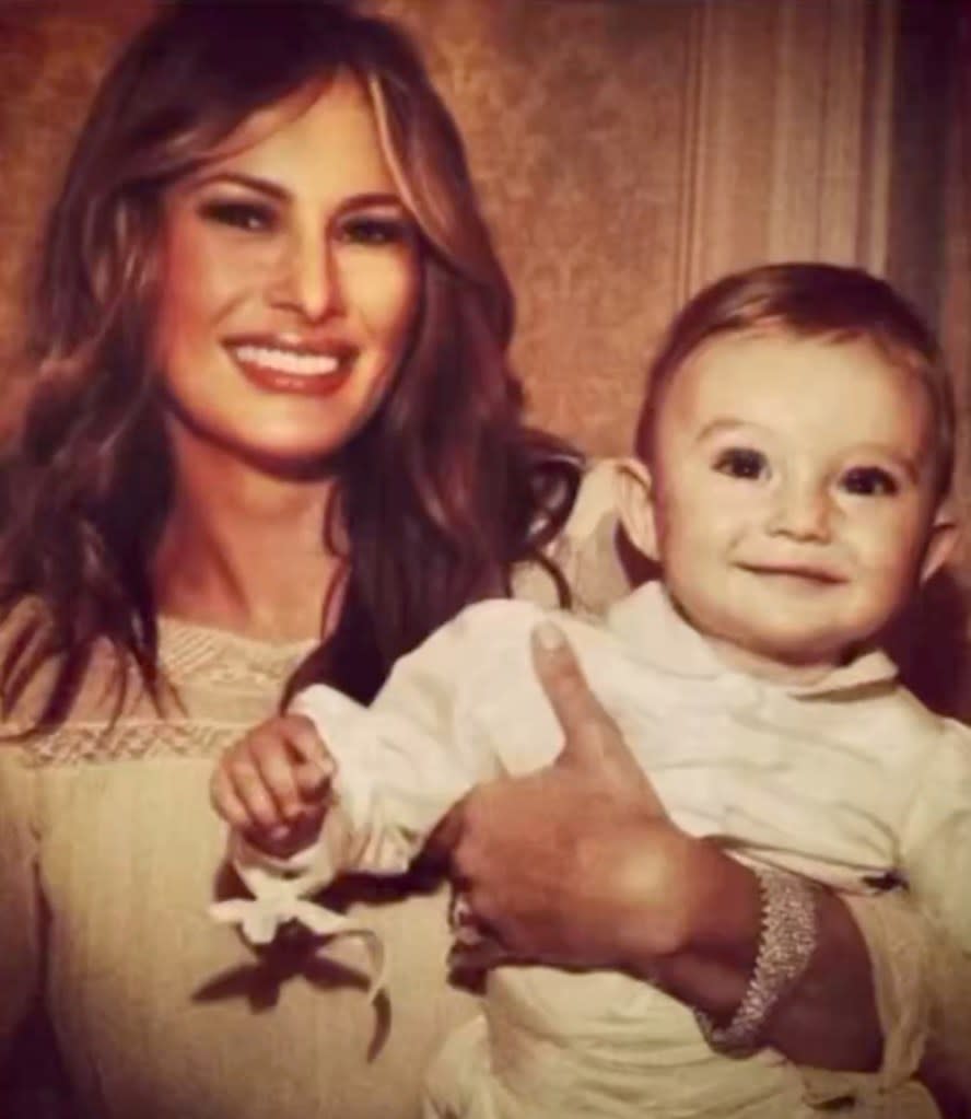 Melania Trump recently shared a sweet photo of her and Barron as a baby. Melania Trump/X