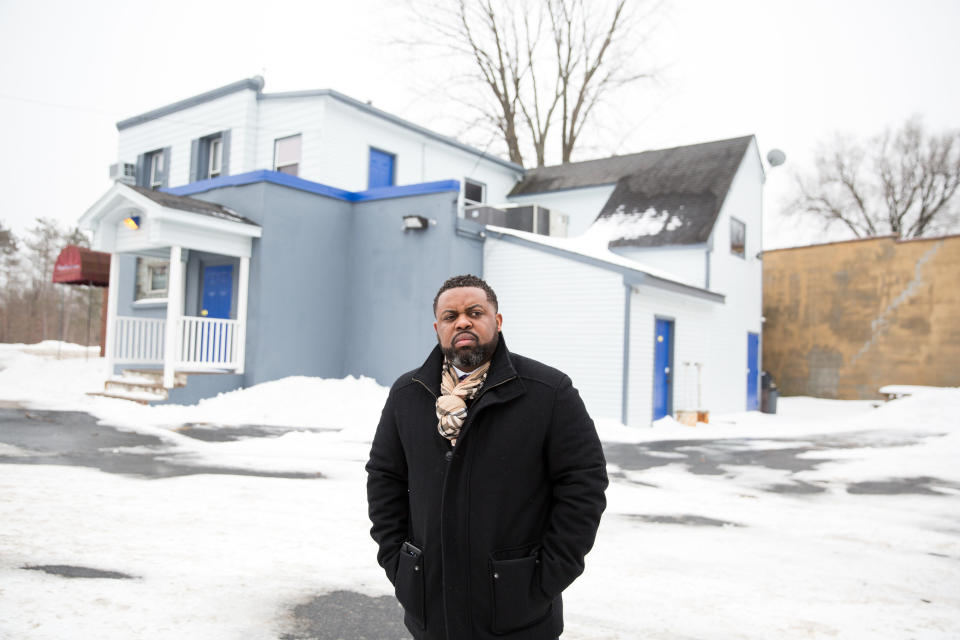 Lamar Cook, 37, stands outside the nightclub where his brother was killed in June 2017. "When you're going back to suburban America every day, those kind of things are not within your realm," he said of the gun CEOs. (Photo: Kayana Szymczak for HuffPost)