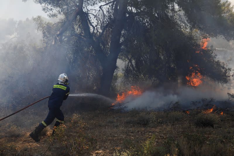 Wildfires near Athens