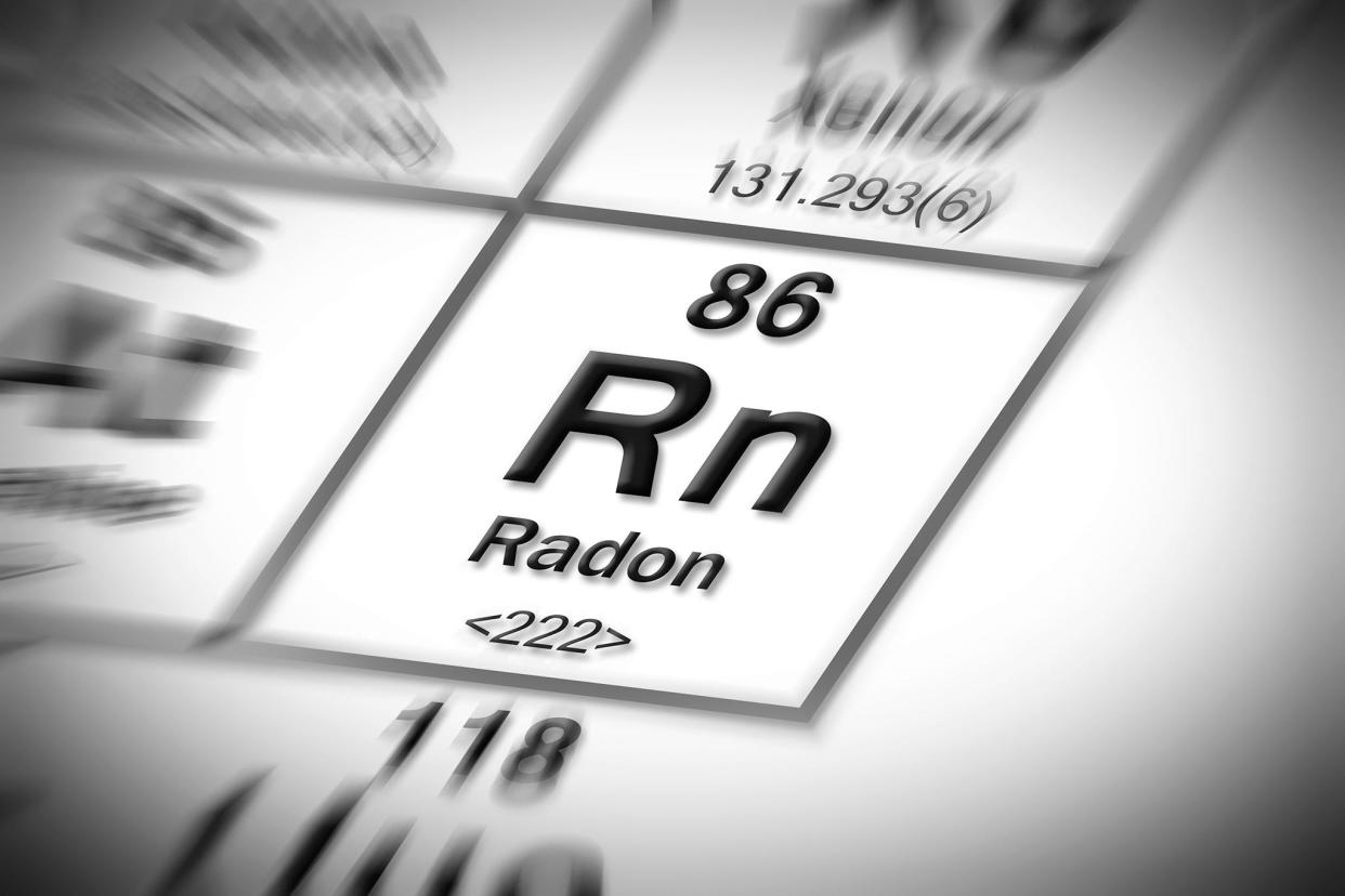 Radon is a colorless, odorless gas that is produced by decaying uranium.