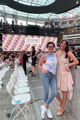 <p>Courtesy of Kayla McCarty and Kat Messinger</p> Kayla McCarty and Kat Messinger at Taylor Swift's Eras Tour