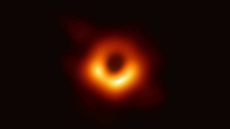 an orange ring on a black background